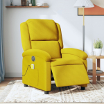 vidaXL vidaXL Rozkładany fotel masujący, elektryczny, ż&oacute;łty, aksamit | 3204296 | 8721012167841