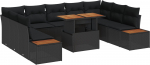 10-osaline aiam&ouml;&ouml;bli komplekt patjadega Black rattan Poliakcy | 3350100 | 8721158232144
