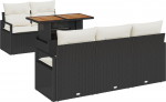 6-osaline aiam&ouml;&ouml;bli komplekt pol&uuml;rotangist, patjadega, Black, Akaatsia | 3349648 | 8721158997623