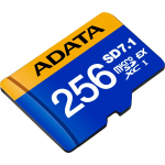 ADATA Premier Extreme microSDXC SD7.1 256 GB (blau/gelb, SD7.1 Express, UHS-I U3, Class 10, V30, Nintendo Switch 2 Ready) | UD256GEX3L1-C | 4711085947369