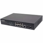 INTELLINET Switch 8-Port Gigabit Web-Managed PoE+ Desk 2xSFP | 561167 | 0766623561167