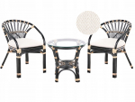 Beliani Zestaw mebli balkonowych z poduszkami PECORINI Rattan Black | 596611   Bel | 4069605009999