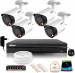 Zestaw monitoringu IP Dahua 4 kamer FullHD z podw&oacute;jnych oświetleniem kolor w nocy | Z35374B4