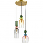 Rippvalgusti Italux Italux Manso PND-37462-3A-MC-GD rippvalgusti ripats 3x40W E14 multicolor/gold | PND-37462-3A-MC-GD | 5902854539390