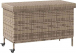 Aiat&ouml;&ouml;riistakast vidaXL ratastega, hall, 110x55x73 cm, pol&uuml;rattan | 4103828 | 8721158648440