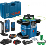 Bosch Powertools Akku-Rotationslaser GRL 650 CVHG Professional, 18Volt, mit Halterung (blau, Akku ProCORE18V 4,0Ah, Koffer, gr&uuml;ne Laserlinie) | 0601061V00 | 4059952593654