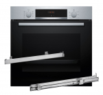 BOSCH HBA514BS3 oven + BOSCH HEZ538000 single-level telescopic runners | HBA514BS3 + HEZ538000 | 5901443357216