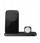 NOMAD Stand One Max - juhtmevaba Qi2 laadija 25W kolmele seadmele, &uuml;hilduv MagSafe 4. p&otilde;lvkond (carbide) | NM014490858 | 856504014490