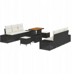 9-osaline vidaXL aiam&ouml;&ouml;bli komplekt patjadega Black pol&uuml; rattan akatsia, 2-kohaline vidaXL aiam&ouml;&ouml;bel patjadega Black pol&uuml; rattan, 3-osaline aiam&ouml;&ouml;bli s&ouml;&ouml;gikomplekt patjadega Black pol&uuml; rattan akatsia | 3362740 | 8721288428592
