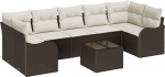 vidaXL 8-osaline aiam&ouml;&ouml;bli komplekt patjadega Brown pol&uuml;rotang | 3354287 | 8721288345585