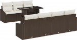 vidaXL 8-osaline aiam&ouml;&ouml;bli komplekt patjadega Brown pol&uuml;rotangist | 3348944 | 8721158990587