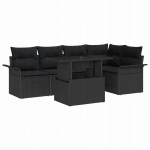 vidaXL 6-osaline aiam&ouml;&ouml;bli komplekt patjadega Black pol&uuml;rattan | 3357026 | 8721288372291