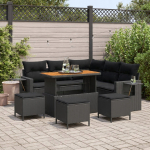 vidaXL 9-osaline aiam&ouml;&ouml;bli komplekt patjadega - Black pol&uuml;rotang akatsia | 3361749 | 8721288418685