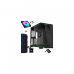 Lian Li O11D EVO RGB PC-Geh&auml;use Bundle + HydroShift II LCD-S 360TL AiO + 6x UNI FAN SL-INF 120 Reverse Blade L&uuml;fter + UNI HUB SL-INF - schwarz | GABU-804