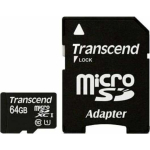 M&auml;lukaart Transcend MicroSDXC 64 GB Class 10 UHS-I (TS64GUSDXC10) | TS64GUSDXC10 | 0760557833673