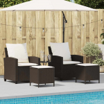 vidaXL 4-osaline aiam&ouml;&ouml;bli komplekt, padjad, pruun PE rattan | 4103864 | 8721158653079