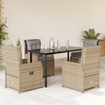 vidaXL 5-osaline aiam&ouml;&ouml;bli komplekt koos patjadega, beež, pol&uuml;rattan | 3262877 | 8721102393037