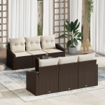 vidaXL 7-osaline aiam&ouml;&ouml;bli komplekt patjadega Brown | 3346608 | 8721158961945
