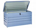 Skrzynia ogrodowa Beliani Skrzynia ogrodowa CEBROSA Metal 132 cm 62 cm Blue | 568577 Bel | 4255664895486