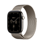 Pulkstenis Apple Watch Series 12 GPS + Cellular 42mm Natural Titanium Case with Natural Milanese Loop | MJGH4ET/A
