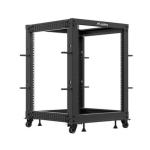 Lanberg Open Rack 15U 600x600-1100 regulowany czarny | OR01-6115-B | 5901969446951