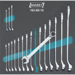 Hazet Ring-Maulschl&uuml;ssel-Satz 163-99/18, Gr&ouml;&szlig;e 2/3 (18-teilig) | 163-99/18 | 4000896145706