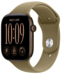 Nutikell Apple Watch seeria 12 GPS+Cellular, 42 mm alumiiniumkorpus, tumedat pruuni v&auml;rvi, spordirihm oliivrohelise v&auml;rviga - suurus M/L (195951231358) | 195951231358 | 195951231358