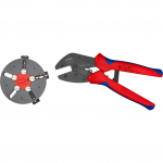 Knipex MultiCrimp 97 33 01, mit Wechselmagazin (rot/blau, inkl. 3 Crimpeins&auml;tzen) | 97 33 01 | 4003773066927