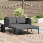 vidaXL Leżak Ciemnoszary Stal 115 x 153 x 69.5 cm Leżak z poduszkami | 42004135 | 8721158874412