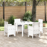 vidaXL 5-osaline s&ouml;&ouml;gitoa komplekt patjadega White pol&uuml;rotangist | 3378545 | 8721288624970