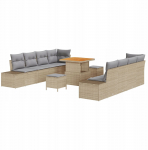 vidaXL 11-osaline aiam&ouml;&ouml;bli komplekt koos patjadega beež pol&uuml;rattan, 2-kohaline aiam&ouml;&ouml;bli diivan koos patjadega beež pol&uuml;rattan, 3-osaline aiam&ouml;&ouml;bli s&ouml;&ouml;gikomplekt koos patjadega beež pol&uuml;rattan | 3362757 | 8721288428769