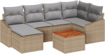 vidaXL 7-osaline aiam&ouml;&ouml;bli komplekt pol&uuml;rotangist koos patjadega Beige | 3356523 | 8721288367945