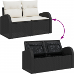 6-osaline aiam&ouml;&ouml;bli komplekt vidaXL koos patjadega Black pol&uuml;rotangist | 3354586 | 8721288348579