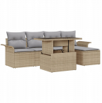 vidaXL 6-osaline aiam&ouml;&ouml;bli komplekt pol&uuml;rotangist koos patjadega Beige | 3357003 | 8721288372062