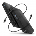HMC-U4 Wieloportowy hub USB 12in1, USB 4.0 40Gbps, 3x USB-A, 2x USB-C, GLAN, HDMI 8K, DP 8K, PD 100W, HQ audio 24bit, UHS II SD/microSD, 80cm USB-C ka | HMC-U4 | 8595247908421