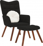 VidaXL tugitool jalatoega, Black, sametkattega | 4016827 | 8721158362520