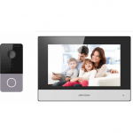 Hikvision Zestaw wideo domofonu DS-KIS603-P(B) IP dla willi lub domu, Stacja bramowa: DS-KV6113-WPE1 x1, Monitor: DS-KH6320-WTE1 x1, Zasilacz | 305302411 | 6941264072133