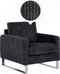 Beliani Fotel sztruksowy Black VIND | 237201 | 4251682256667