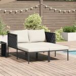 vidaXL Cream Leżak Poliester 115 x 153 x 69.5 cm Składany | 42004136 | 8721158874429