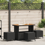 vidaXL 4-osaline s&ouml;&ouml;gitoakomplekt patjadega, Black, rattan, akaatsia | 42007921 | 8721158940230