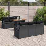 7-osaline aiam&ouml;&ouml;bli komplekt diivan patjadega Black pol&uuml;rotang akatsia | 3349659 | 8721158997739