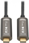 USB cable Eaton Tripp Lite Series USB-C to USB-C Plenum-Rated Fiber Active Optical Cable (AOC) - 4K 60 Hz, HDR, 4:4:4, M/M, Black, 30 m - USB cable - 24 pin USB-C (M) to 24 pin USB-C (M) - USB 3.0 - 30 m - Plenum, Active Optical Cable (AOC), Support  ...