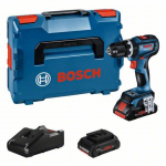 Bosch Powertools Akku-Schlagbohrschrauber GSB 18V-90 C Professional, 18Volt (blau/schwarz, 2x Li-Ion Akku ProCORE18V 4,0Ah, Bluetooth Modul, in L-BOXX) | 06019K6105 | 4059952617343