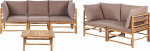 Aiam&ouml;&ouml;bli komplekt koos lauaga bambusest 5-kohaline beige-hall CERRETO | 462683 Bel | 4255664865182