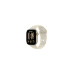 Apple Watch Series 12 GPS 46mm Light Gold Aluminium Case | Sand Sport Band - M/L | MJEP4MP/A | 195951227597