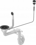 Sifoon &auml;ravool PUSH TO OPEN 3 1/2" &uuml;hekambriline Power Color pure carbon (GRANIT-p&uuml;stine), ruumis&auml;&auml;stlik, &uuml;mmargune nupp | brak | 5904310996662