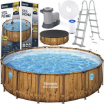 Bestway Bestway raamiga bassein puidust 488x122 11in1 56725 | 56725 | 6941607366882