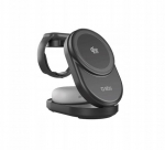 Laadimisjaam SBS Qi2.2 25W juhtmevaba 3-&uuml;hes kokkupandav MFI-sertifikaadiga - Black | 8018417529283 | 8018417529283