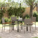 vidaXL 5-osaline aiam&ouml;&ouml;bli komplekt hall pol&uuml;rattan | 3379710 | 8721288646309