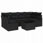 Zestaw Sof VidaXL 7 częściowy z poduszkami Black polirattan | 3354952 | 8721288352231